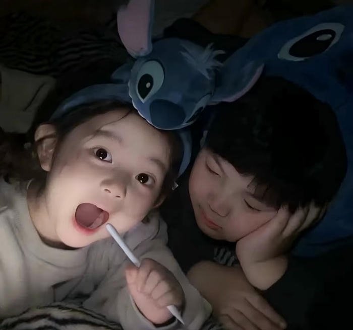 Adorable cute love image moment