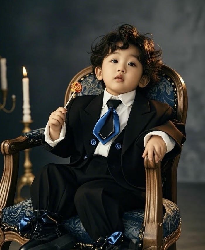 Boy with dangerous eyes