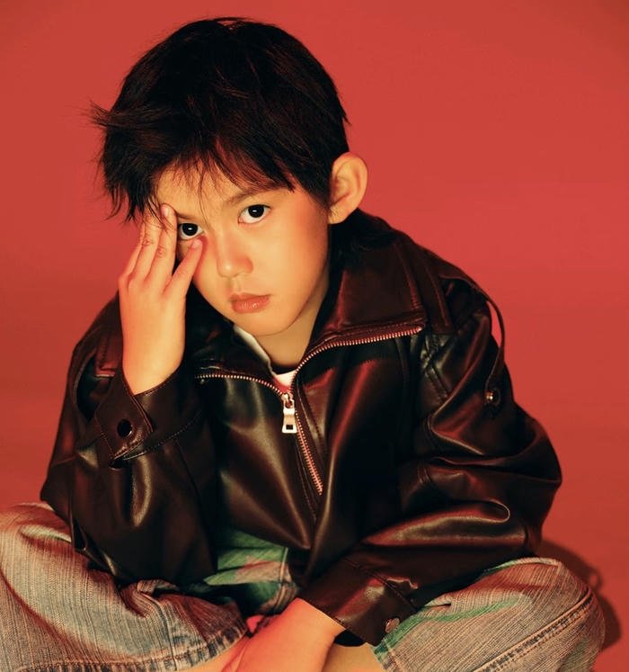 Boy with menacing stare