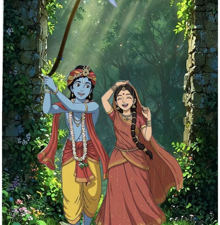 Cartoon DP Radha Krishna Eternal Love
