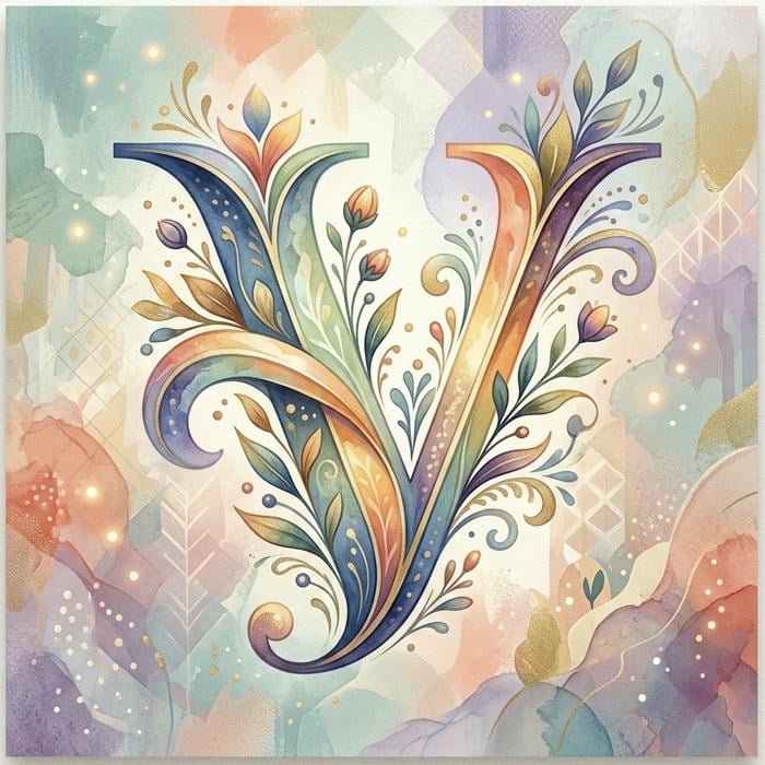 Chill V Letter Profile Images with Soft Visual Mood