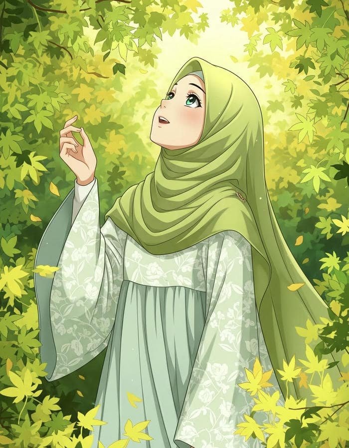 Cute Hijab Cartoon DP Elegant Simple Design
