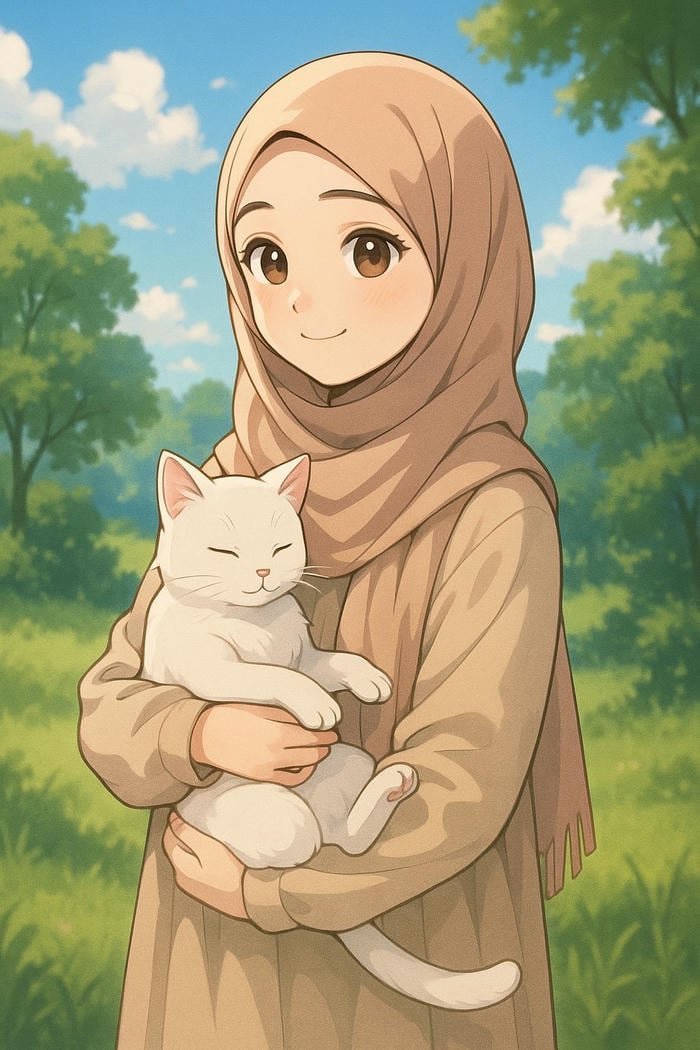 Cute Hijab Cartoon DP Gentle Girl Illustration