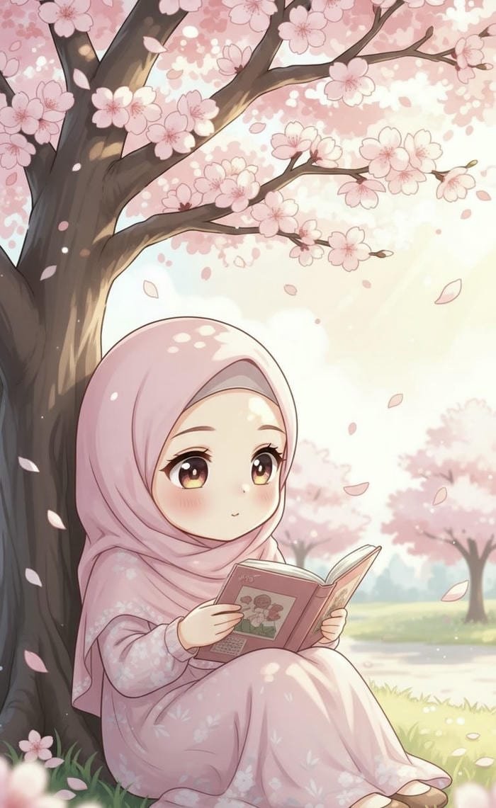 Cute Hijab Cartoon DP Lovely Aesthetic Look