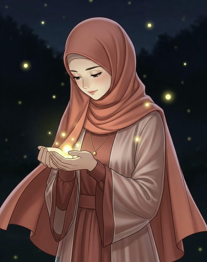 Cute Hijab Cartoon DP Modern Style