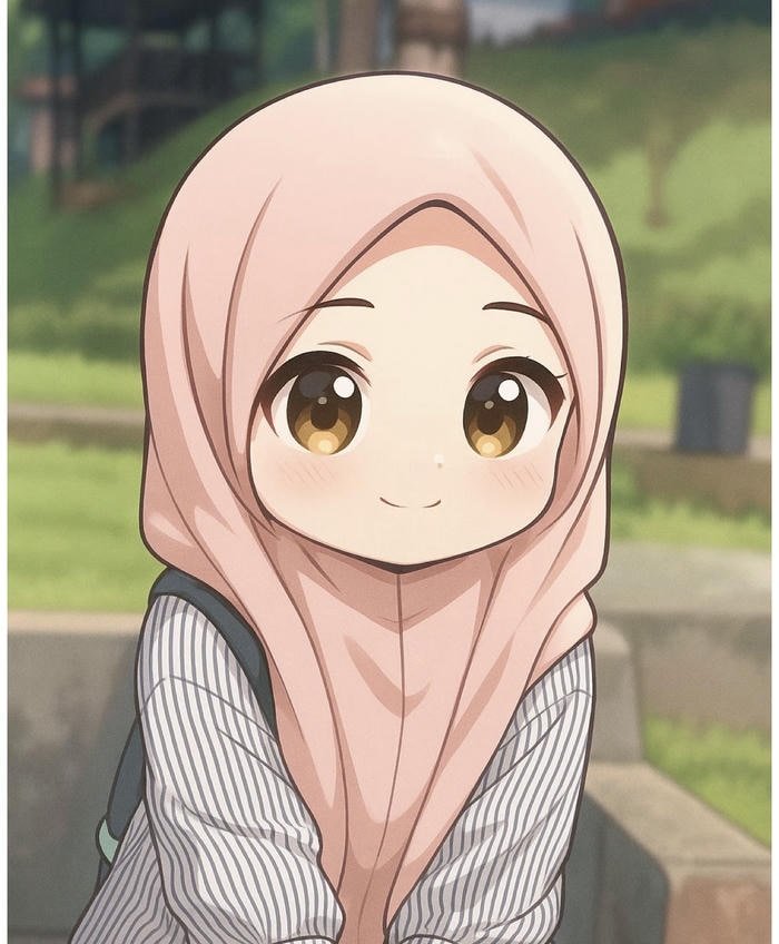 Cute Hijab Cartoon DP Profile Art