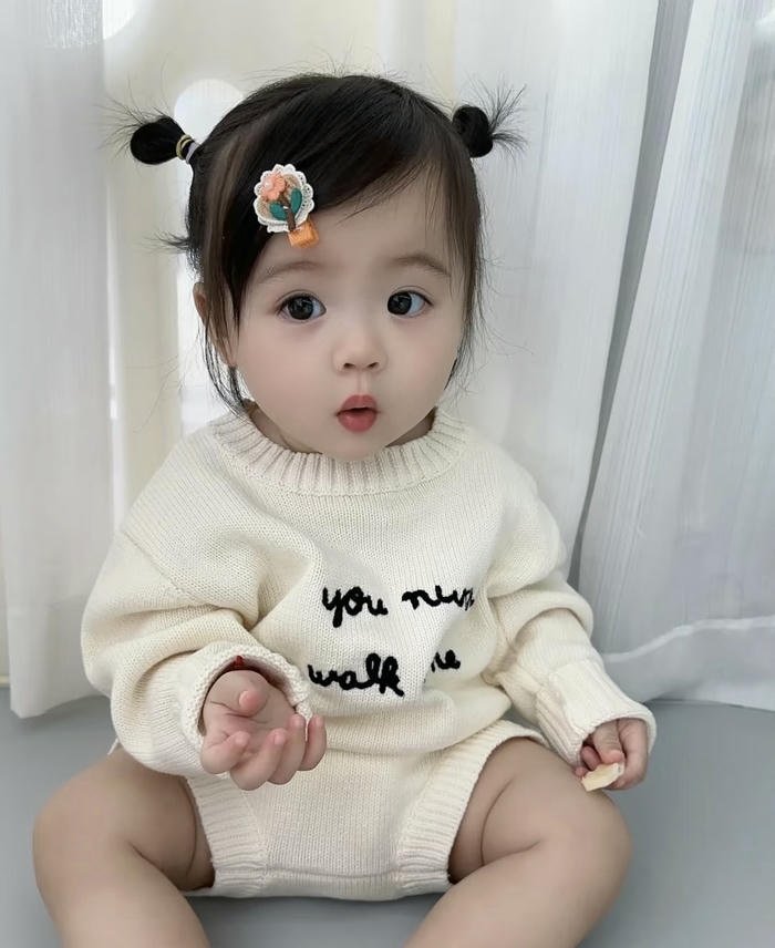 Cute baby love image joyful