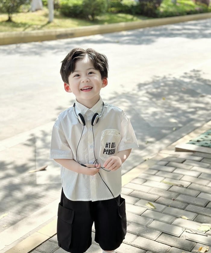 Cute boy face closeup