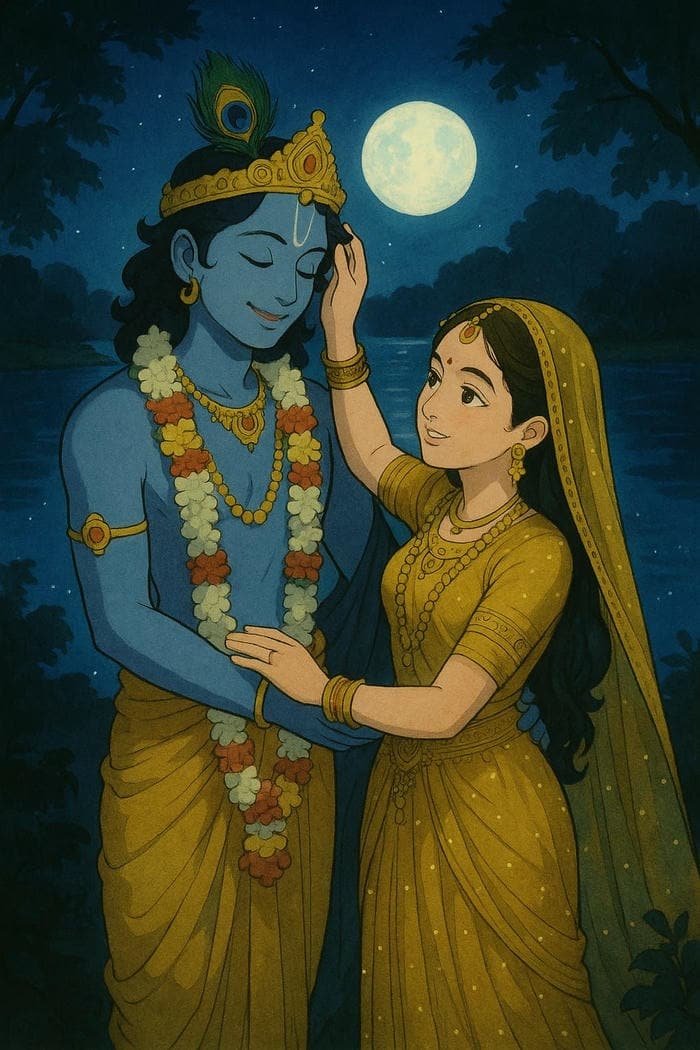 Divine Cartoon DP Featuring Radha Krishna