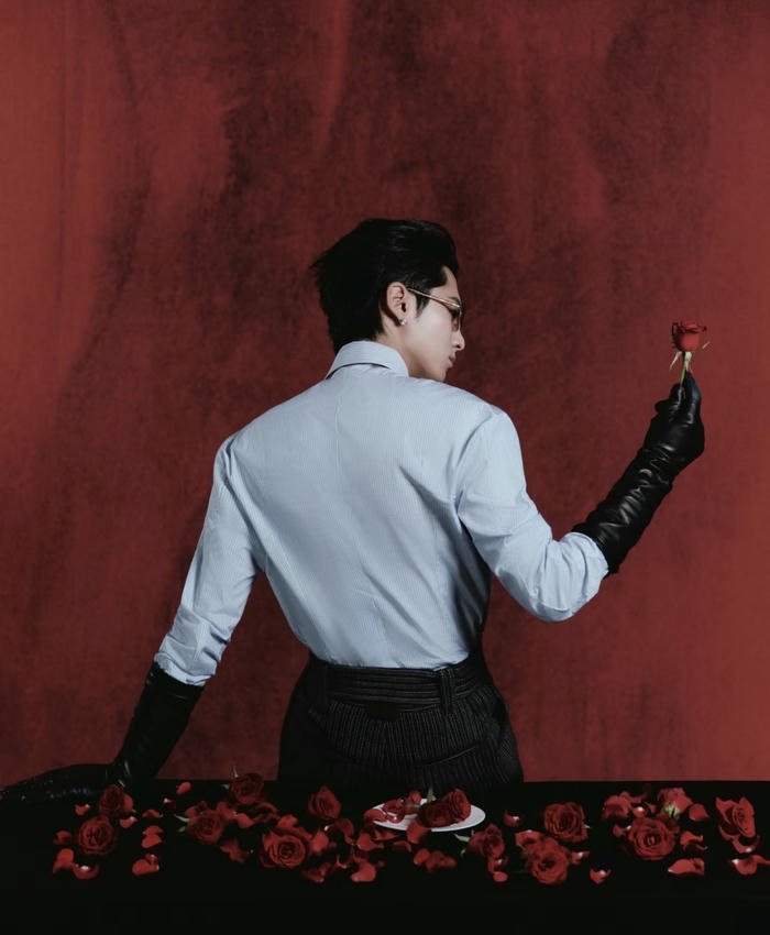 Edgy male profile portrait