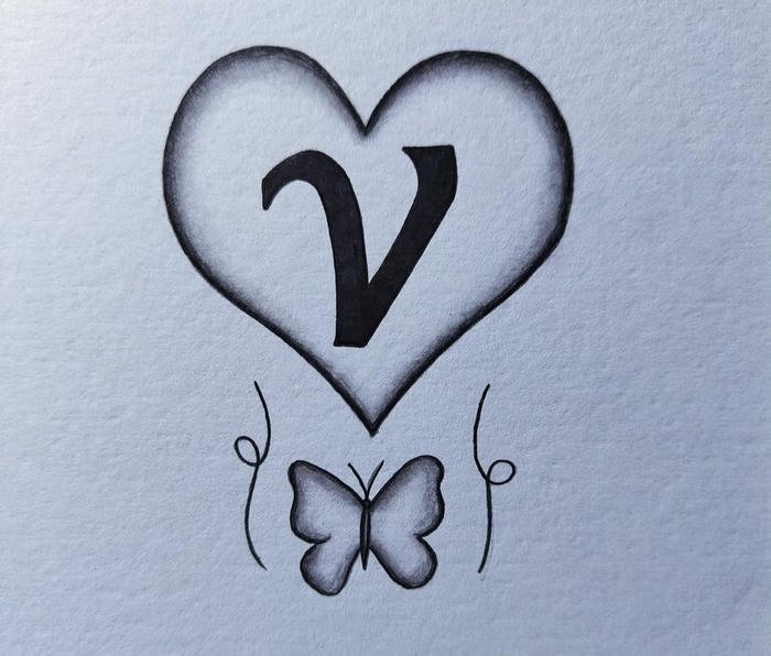 Elegant V Initial DP Images with Calm Aesthetic Feel