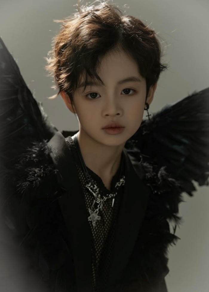 Fearless boy with intense look