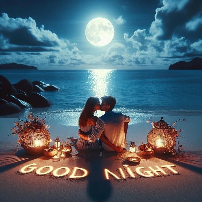 Good night love image romantic