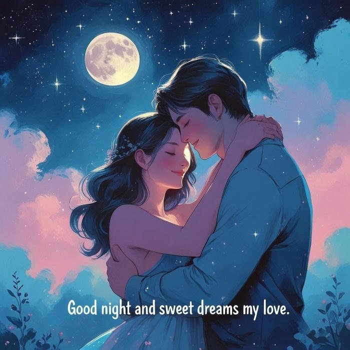Good night my love images romantic
