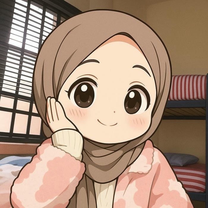 Hijab Cartoon DP Cute Smiling Girl Style