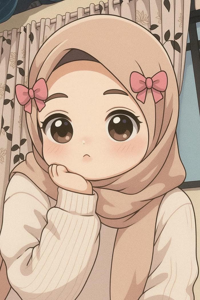 Hijab Cartoon DP Innocent Cute Look