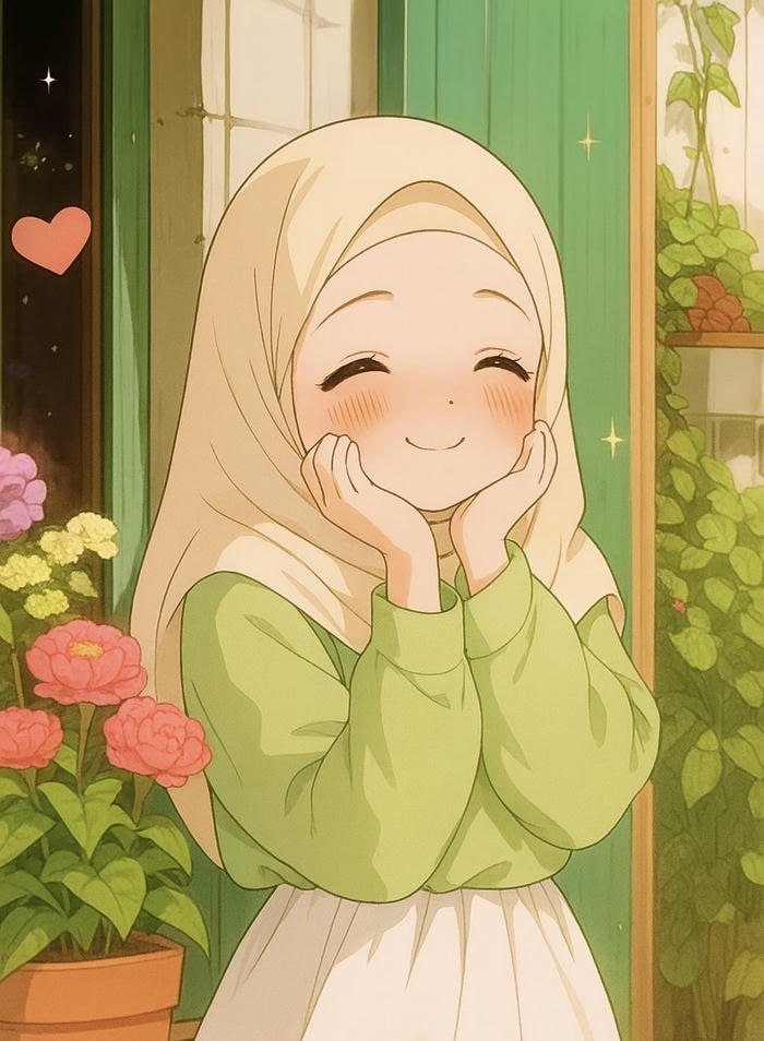 Hijab Cartoon DP Sweet Pastel Colors