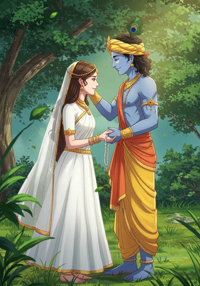 Holy Cartoon DP Of Radha Krishna