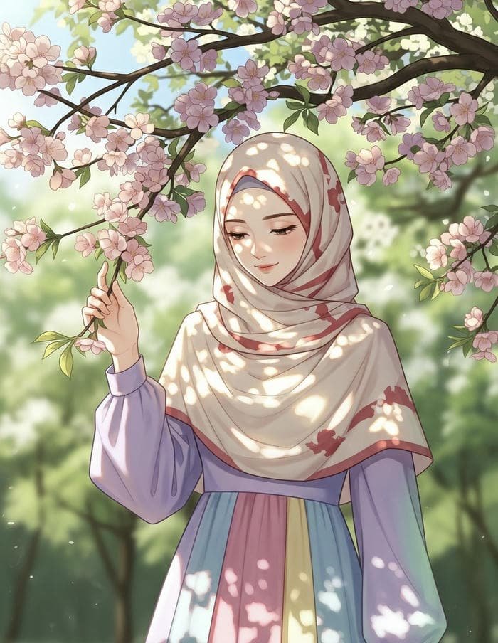 Lovely Hijab Cartoon DP Digital Art