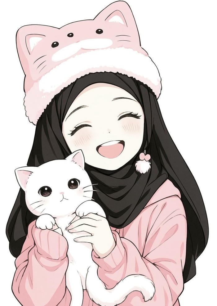 Photo Hijab Cartoon DP Simple Digital Cartoon Art