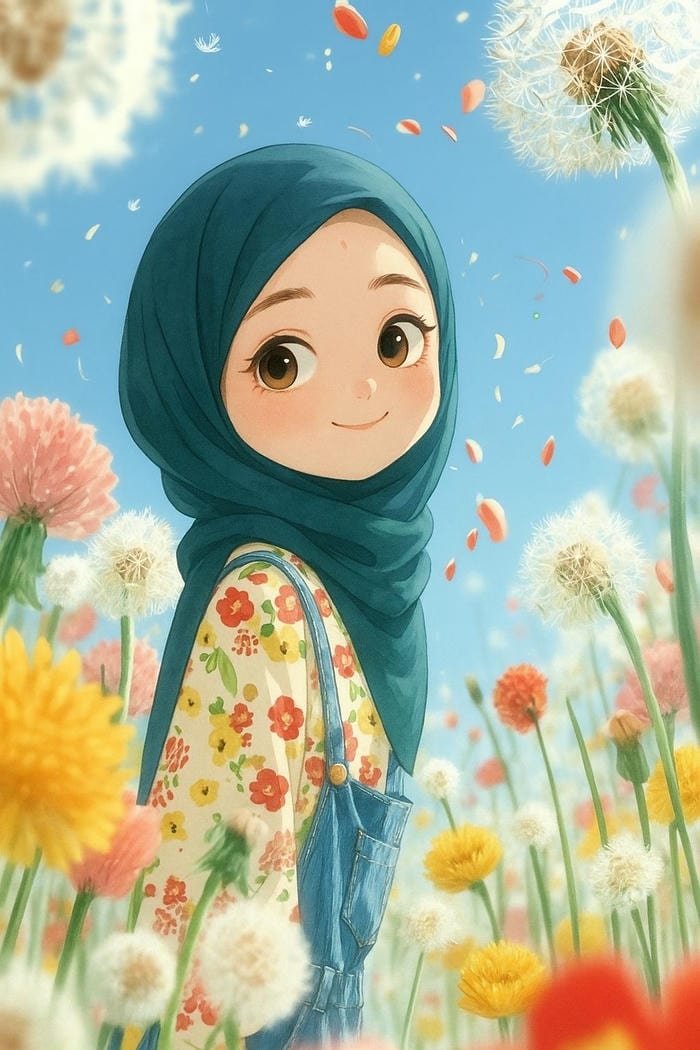 Pic Hijab Cartoon DP Friendly Cartoon Style