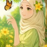 Pic Hijab Cartoon DP Friendly Soft Mood