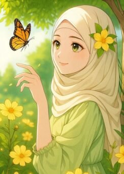 142+ Cute Hijab Cartoon DP for Girls Stylish & Sweet - Featured post in Anime DP