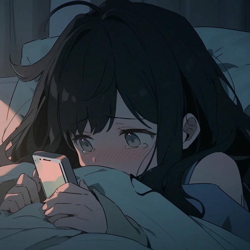 cartoon sad dp aesthetic look