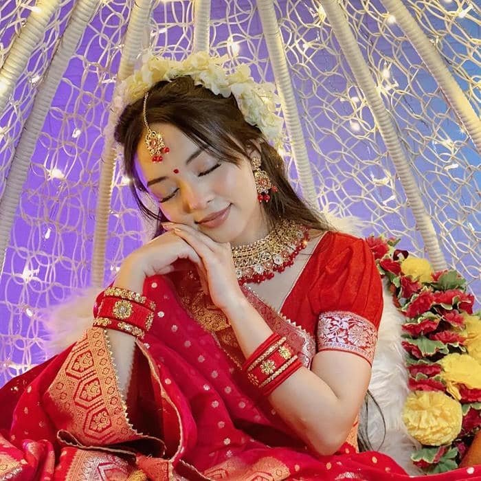 ethnic grace in indian girl dp