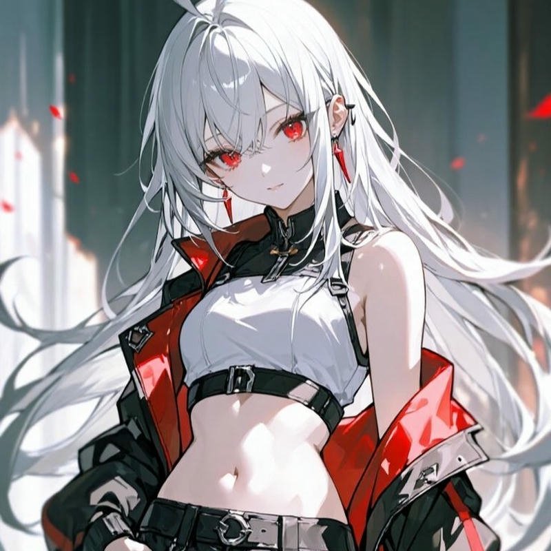 stylish anime girl art piece