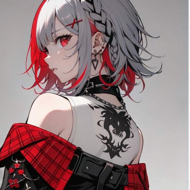 stylish girl anime portrait