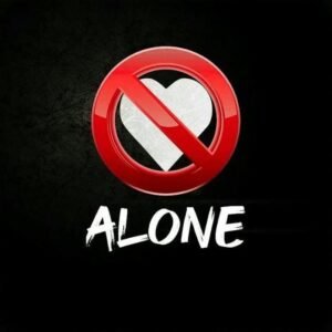 Alone status image prohibition sign with word alone below(1)