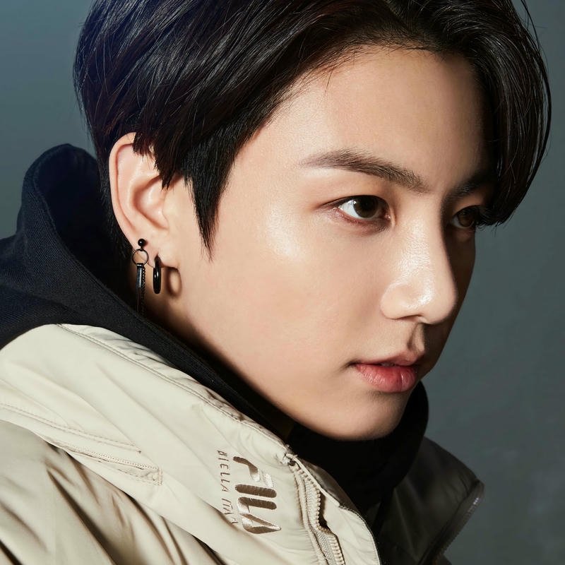 Bts dp images Jungkook close up black hair serious look
