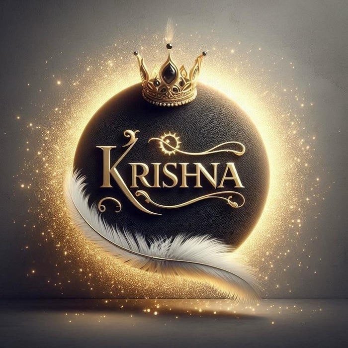 Calm heart krishna name dp images