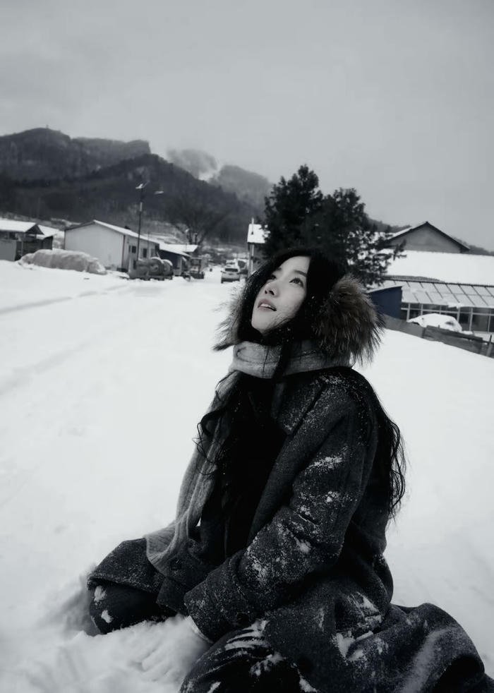 Calm portrait styled as black dp for girls