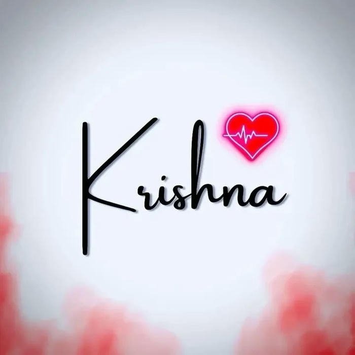 Classic theme for krishna name dp