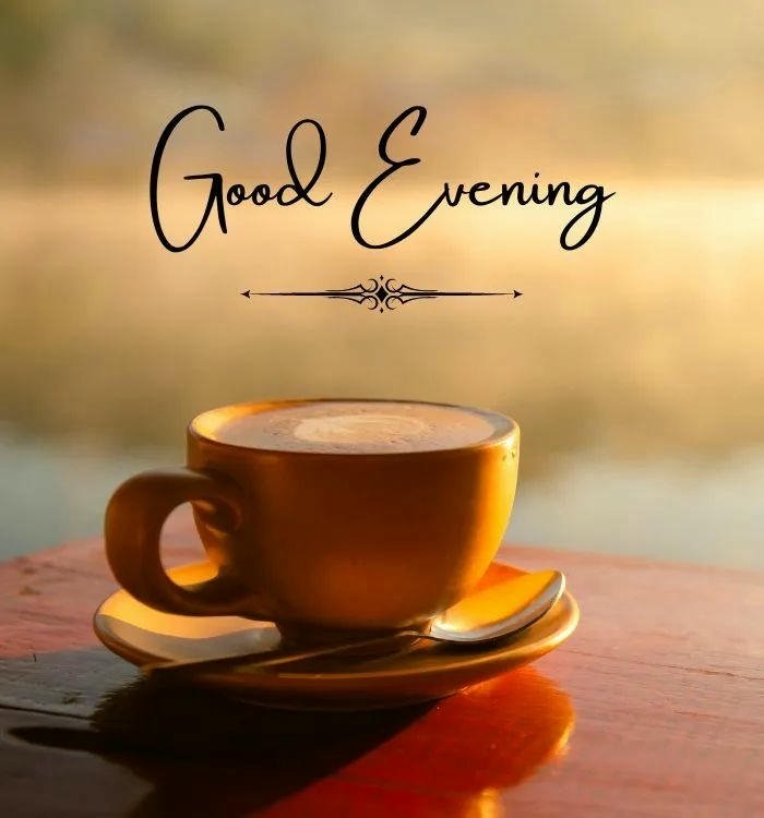 Coffee cup on table soft sunset light peaceful view