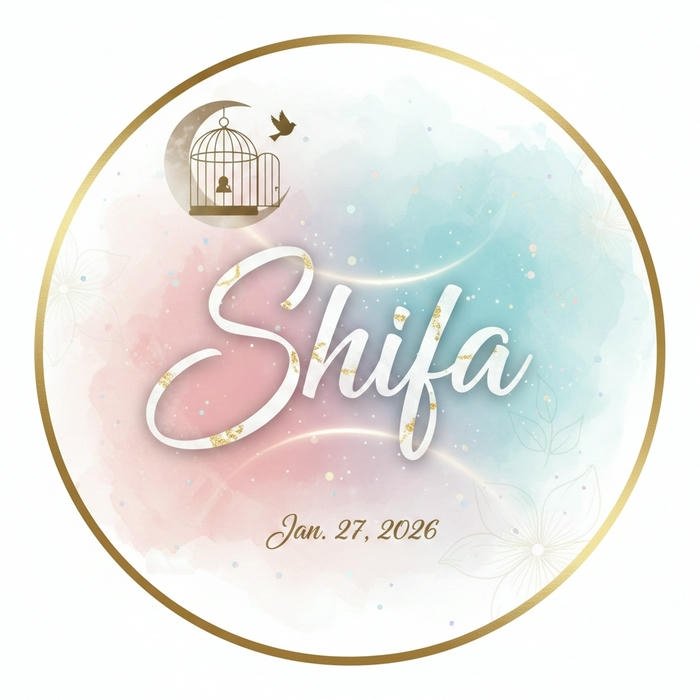 Cute shifa name dp cartoon style portrait
