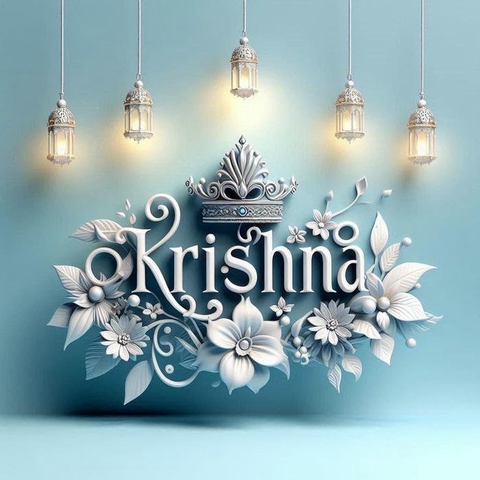 Devotion filled krishna name dp photo