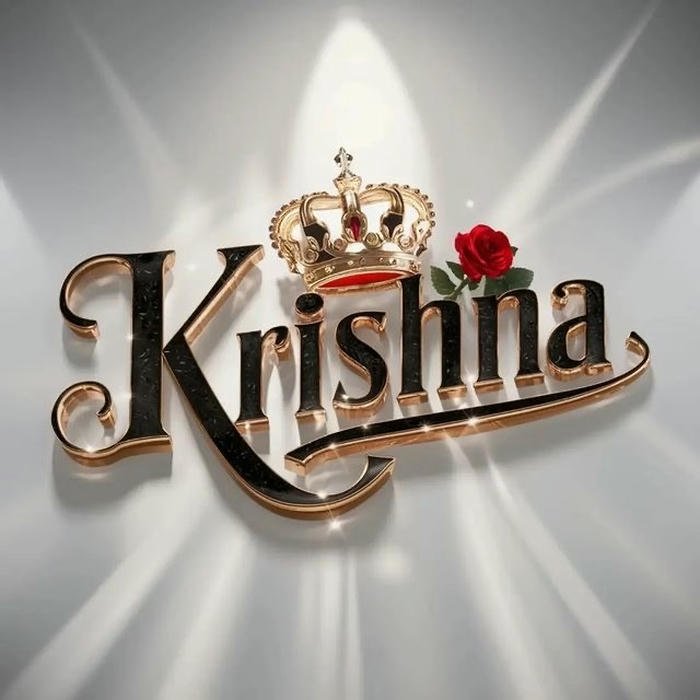 Devotional touch in krishna name dp