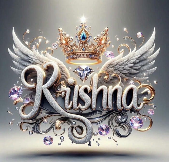 Elegant look of krishna name dp