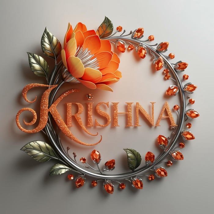 Gentle glow around krishna name dp