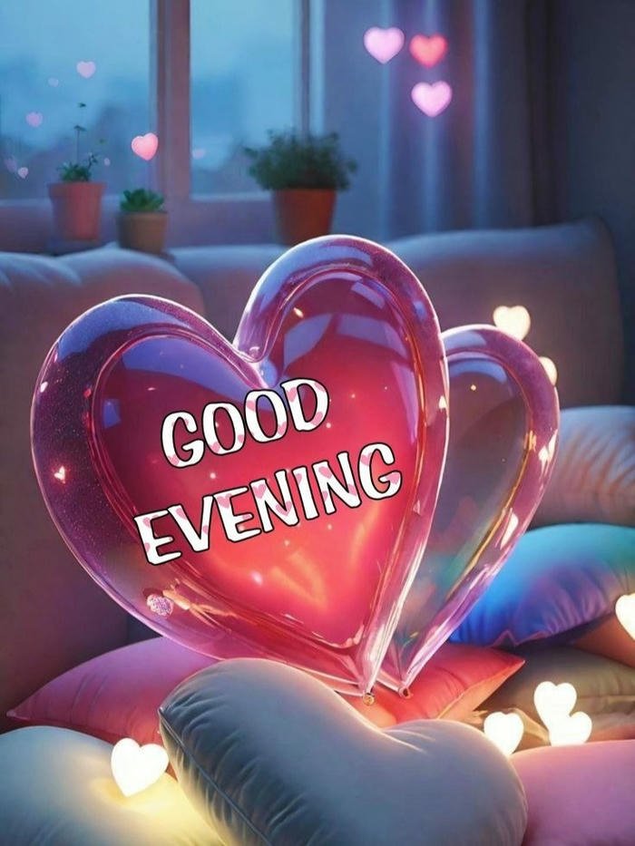 Glowing pink heart crystal romantic night bedroom decoration view