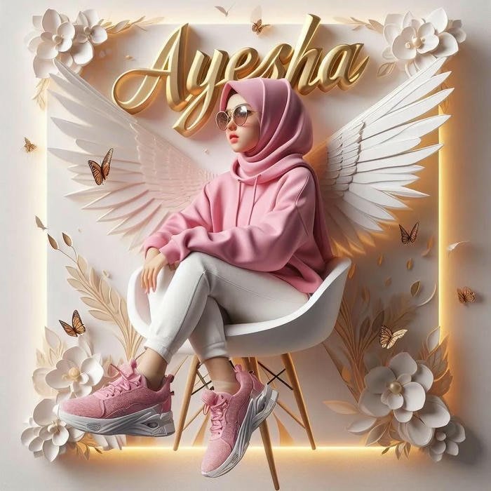 Golden hour ayesha name dp warm shine