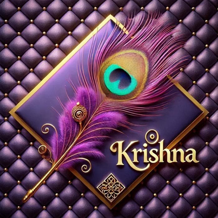 Golden tones with krishna name dp