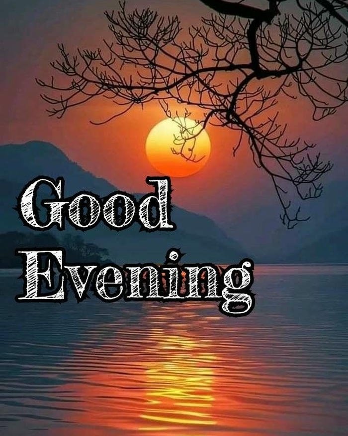 Good evening love image sunset over water peaceful nature view