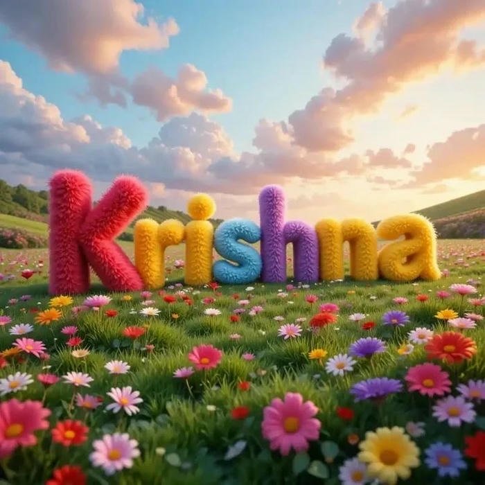 Graceful style with krishna name dp