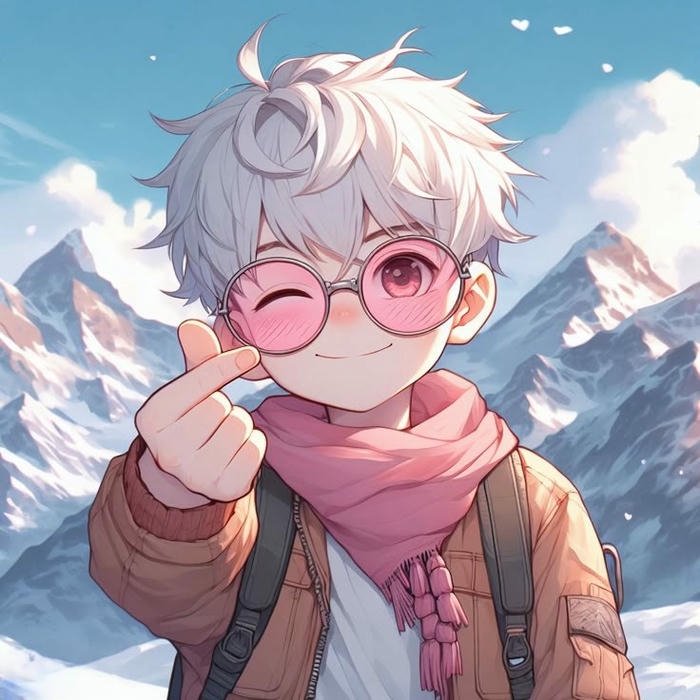 Love dp for boys anime character making cute finger heart