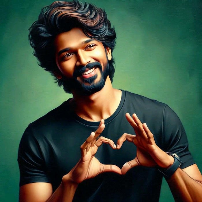 Love dp for boys bearded man showing heart hand sign