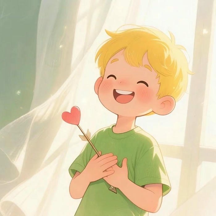 Love dp for boys illustration boy holding heart on stick